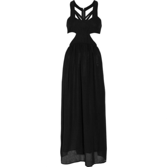 NWT STYLESTALKER 2 4 Black Cut-out Caged Venom Maxi Dress - Picture 2 of 4